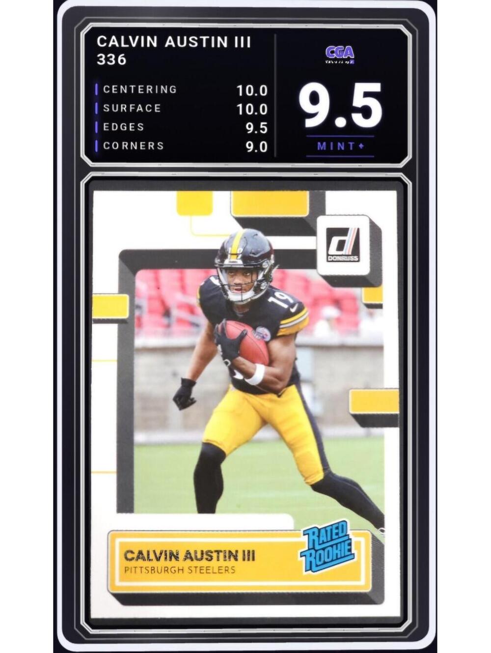 2022 Donruss Rated Rookie #336 Calvin Austin III Steelers -CGA 9.5 Digital Grade